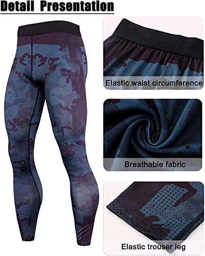 Image of OEBLD Compression Pants Men Thermal Underwear Set Base Layer Dry Tights Gym Running Leggings Long Sleeve Shirt