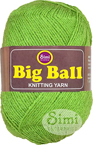 Image of Big Ball Apple Green (600 gm) Wool Ball Hand Knitting Wool /Art Craft Soft Fingering Crochet Hook Yarn, Needle Knitting Yarn Thread dye ADA