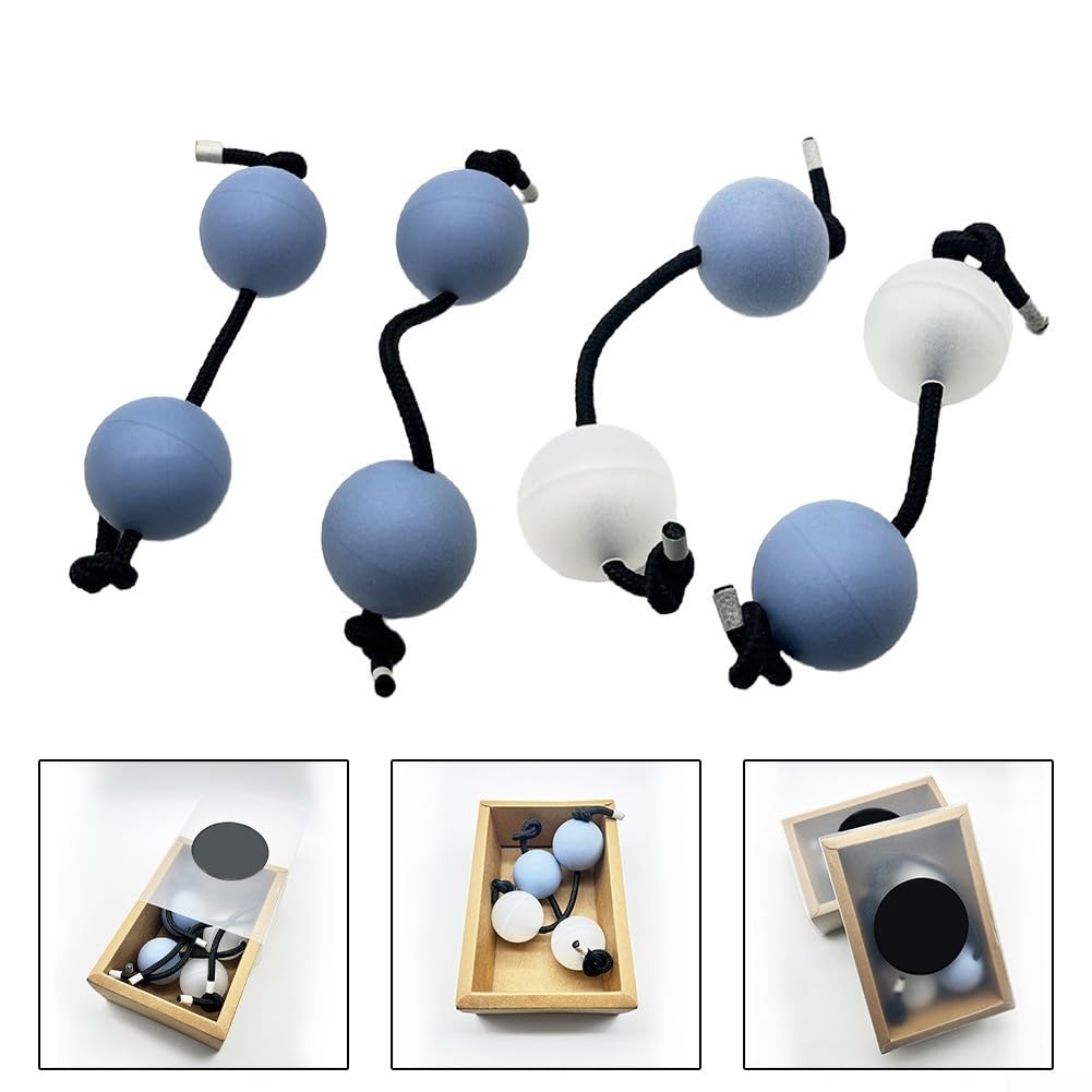 Asalato Sand Egg Afryka Shaker instrument perkusyjny z regulowaną taśmą – 5 cm ABS kulki rytmowe niebiesko-białe do lekcji muzyki (niebieski)