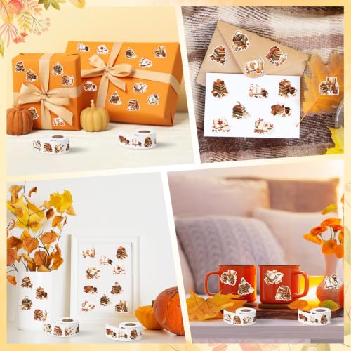 Image of Self Adhesive Coffee Sticker for Laptop Water Bottle DIY Craft | 2 Rolls Watercolor Book Waterproof Vinyl Strong Adhesion Easy Peel & Stick for Journals Laptops Bookish Gifts
