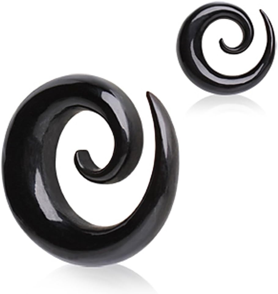 Pierced Owl - Natural Organic Buffalo Horn Spiral Taper Plugs, Sold as a Pair - Image 2