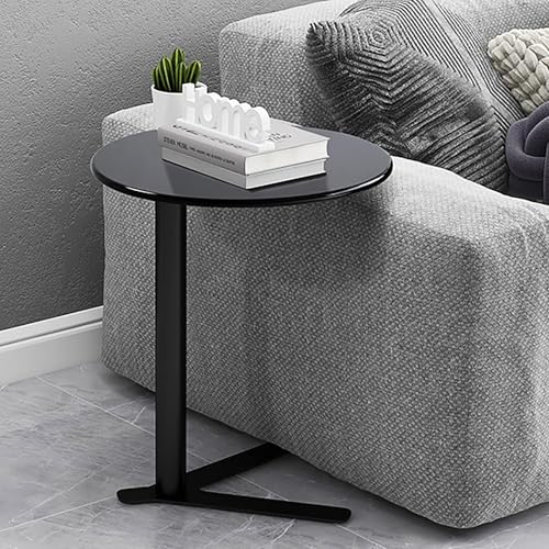 Mesa auxiliar moderna de metal en C ajustable de 48 cm con base en V para sofá 3