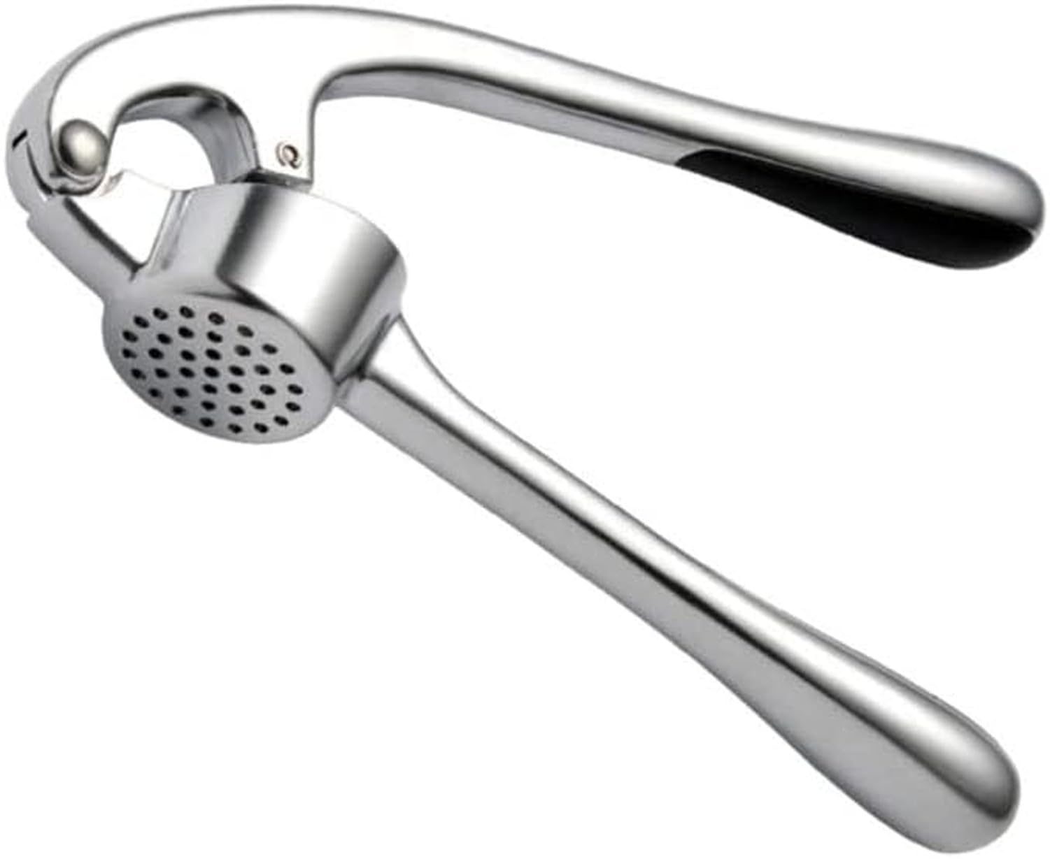 KGAIXN Kitchen Garlic Press Crusher, Stainless Steel Mincer and Peeler, Ginger Squeezer Hand Tool, Kitchen Gadget for No Mess Crushing, No Flying Cloves, Silver, 17 * 4.5cm