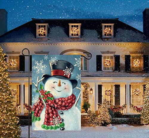 Christmas Garden Flag,Snowman Merry Xmas Stocking Stuffers,Double Sided Burlap Decorative House Flags For Home Lawn Yard Indoor Outdoor Decor,12 X 18 Inch #TOP6