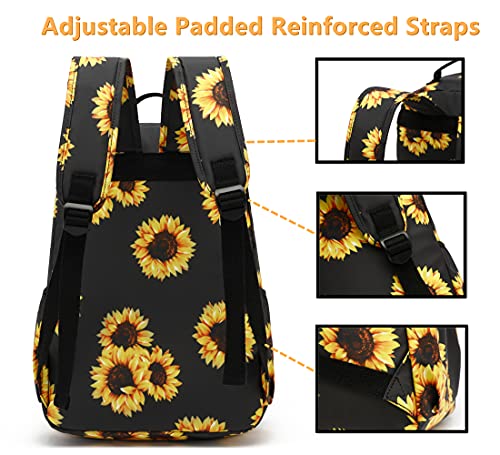 Image of Leaper Water-resistant Floral Laptop Backpack Travel Bag bags Satchel (Beige-Dark Blue)