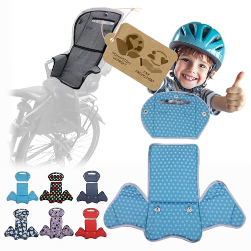 Ersatzbezug Sitzkissen Bezug [Auflage für Kinder Fahrradsitz] kompatibel mit Römer Jockey (türkis Sterne (Modell 4))