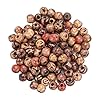 HOUSWEETY 200pcs 10mm Natural Painted Wood Spacer Beads Round Loose Wooden Bead for Jewelry Making Craft Hair DIY Macrame Rosary Bracelet Necklace