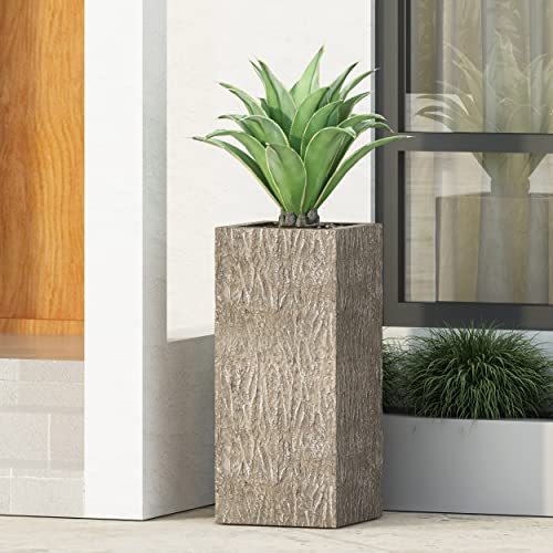 Christopher Knight Home Jorine Lightweight Concrete Planter, Cast Stone Planter,