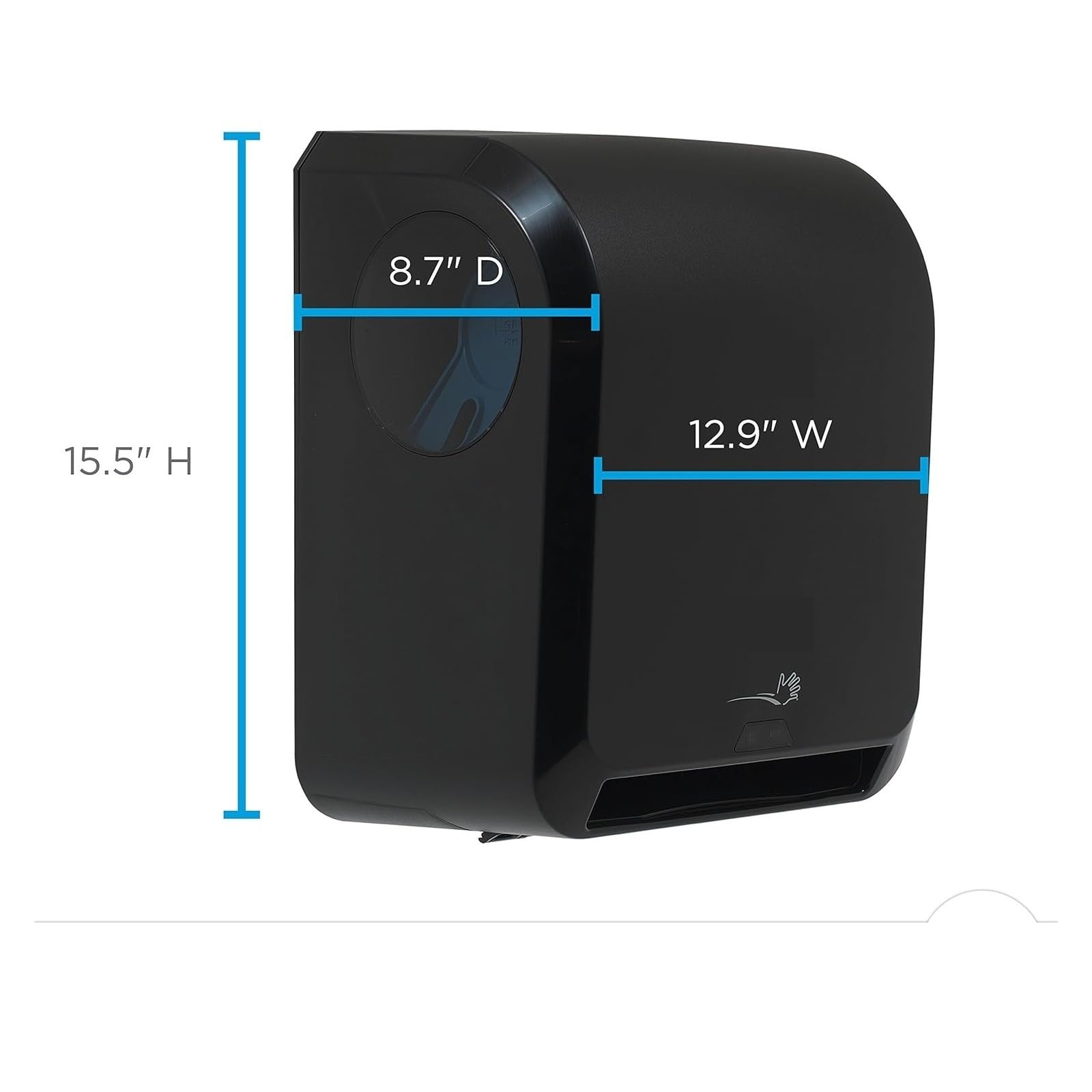 Secador de manos, Dispensador automático de toallas papel sin contacto alta capacidad 8" (negro)