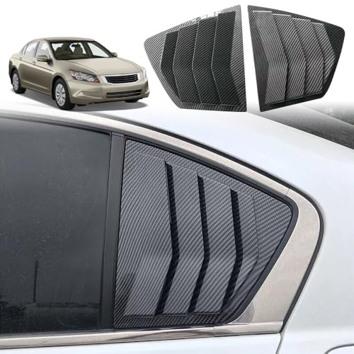 Xhfarce Window Louvers Fits for 8th Gen Honda Accord Sedan 2008-2012 Accessories Rear Side Window Louvers Windshield Sun Shade Cover Auto Exterior Decoration Trim Accessories(Carbon Fiber)