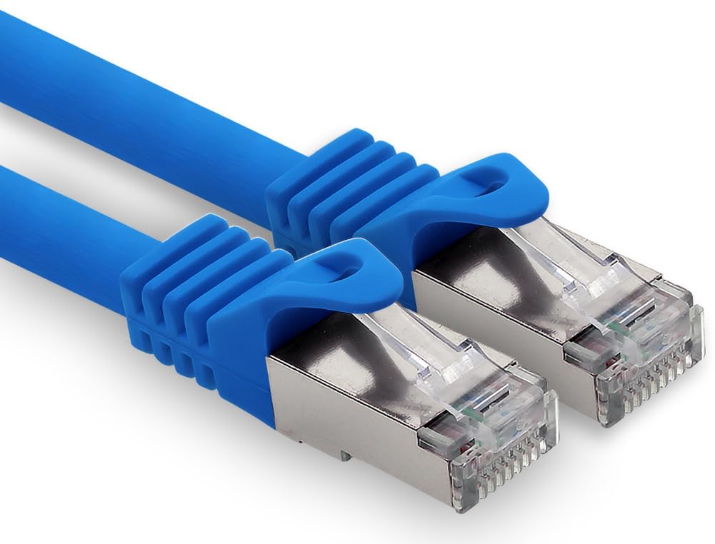 Cable de red Cat.7 (50 m, 1 unidad, cable de red LAN Ethernet, S-FTP, LSZH, PIMF, 10 GB, S, RJ45, conector Cat6a)