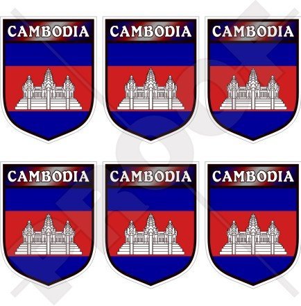 Kambodscha Flaggen Aufkleber Set - 4 Stück Vinyl Sticker 5cm Für Auto & Helm