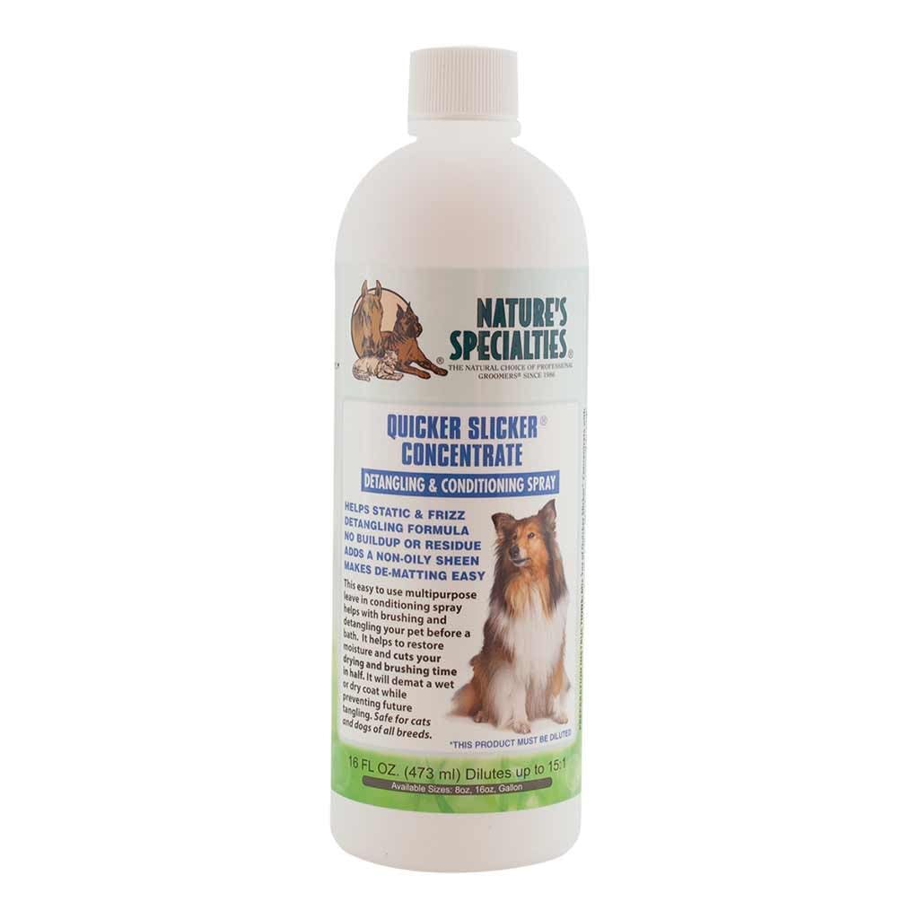 Nature's Specialties Quicker Slicker Concentrate - Detangling & Conditioning Spray for Dogs - Dog Detangler Spray - Leave-In Conditioning Spray for Dogs - Helps Restore Moisture in Coat, 237ml