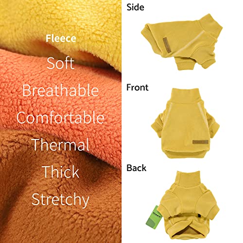 Image of Fitwarm 3 Pack Classic Fleece Dog Sweater, Turtleneck Dog Sweatshirt, Winter Clothes for Small Dogs Boy Girl, Pet Pullover Jumper, Cat Apparel, Orange, Yellow, Coffee, XXL