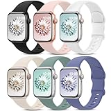 6 Pack Sport Bands Compatible with Apple Watch Band 38mm 40mm 41mm 42mm 44mm 45mm 49mm 46mm,Silicone Waterproof Strap for iWatch Apple Watch Series 11 10 9 Ultra 8 7 6 5 4 3 2 1 SE Women Men
