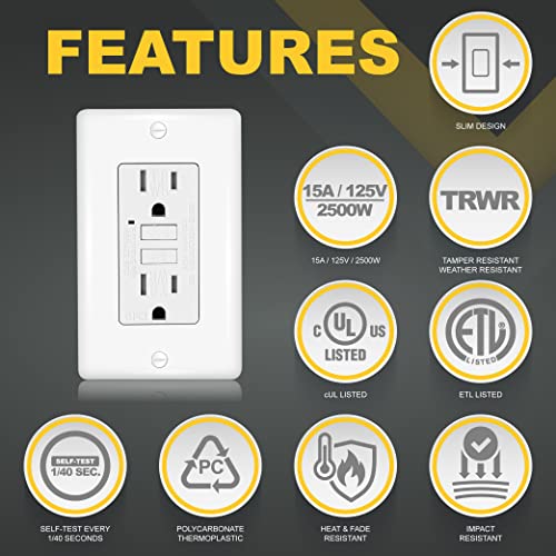 Faith 15A Outdoor GFCI Outlets, Weather And Tamper