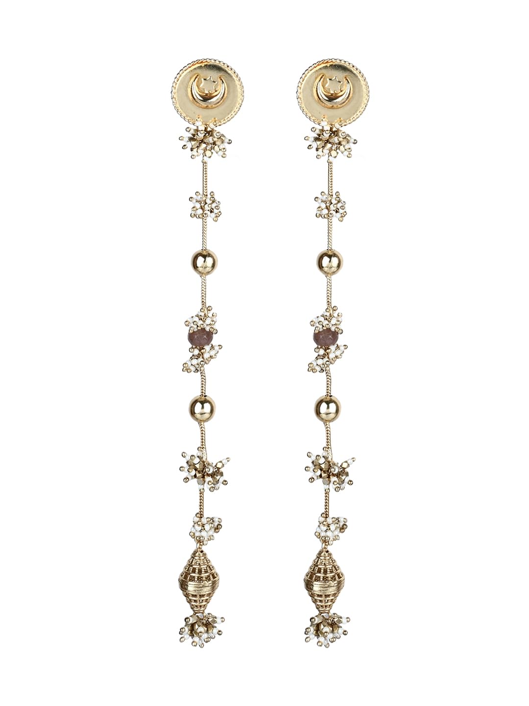 veni Gold Plated Designer Earrings for Women | Stylish Drop Earrings | Lightweight Fashion Jewellery | Wedding-picture-52
