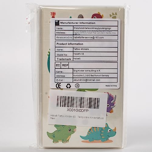 Habett Tatuaggi per Bambini 60 Fogli Adesivi