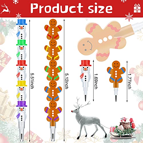 Set de 39 lápices de colores apilables navideños miniatura 2