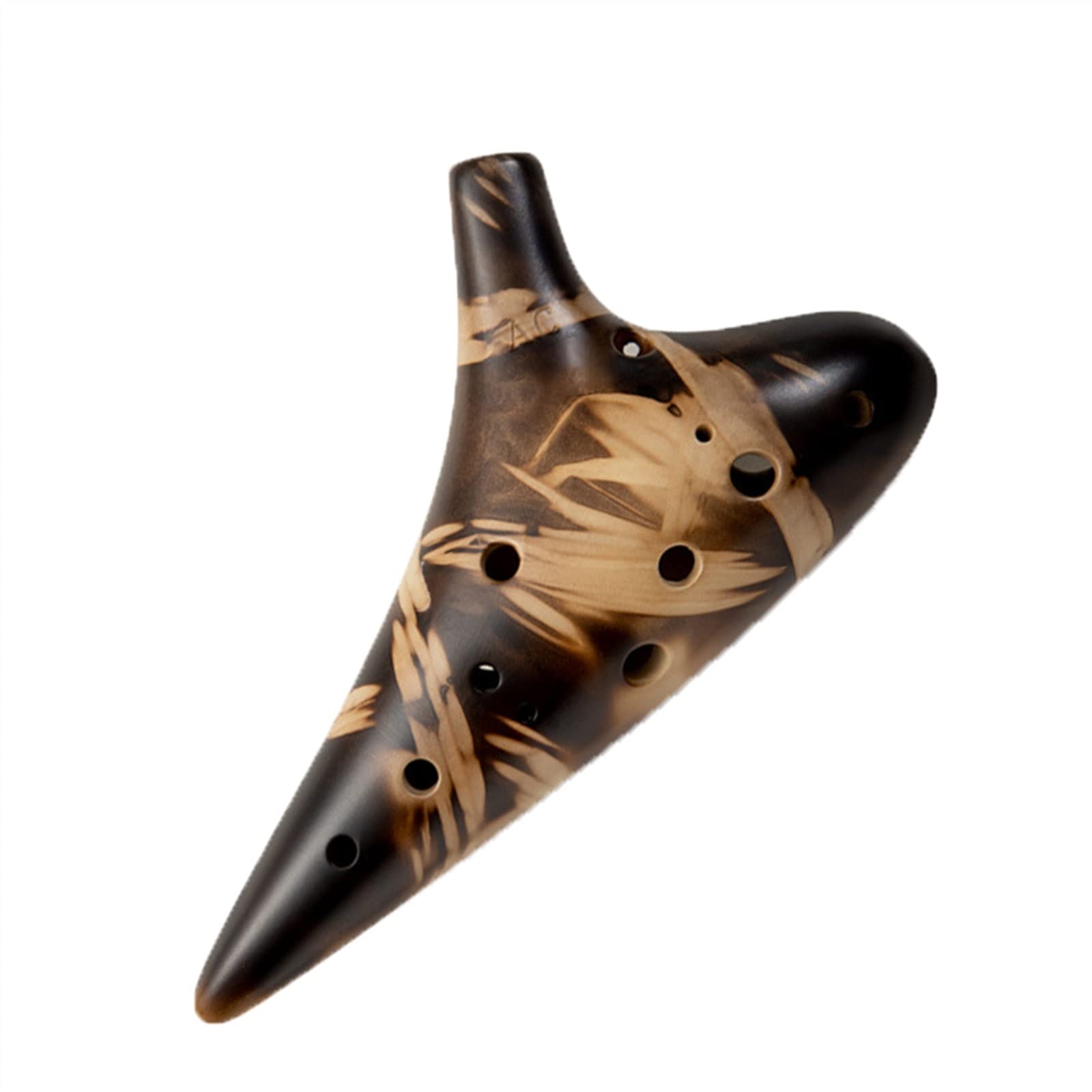 TSTS Professionelle Geräucherte Keramik-Okarina 12-Loch-Alt-C-Klappe (AC) Für Anfänger 12-Loch-Okarina Mit Schlaufe Anfänger Ocarina (Color : 02)