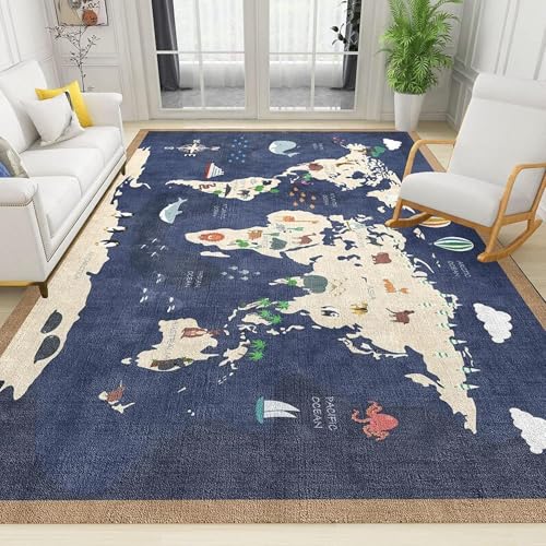 Retro World Map Living Room Carpet