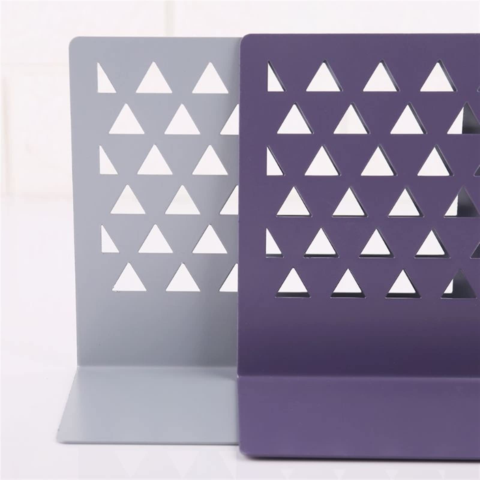 Fermalibri da scrivania in metallo, elegante supporto e mensola per la casa e l'ufficio, disponibile in viola e grigio