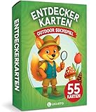 LIKARTO Entdeckerkarten Kinder Outdoor – 55 Spielkarten Schatzsuche & Natur entdecken - Suchspiel ab 4 Jahren - Lern- & Outdoorspiel - Geschenk für Mädchen & Jungen