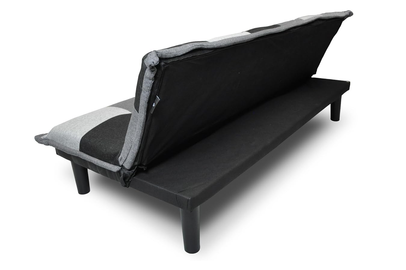 SAMIRA Divano letto clic clac in tessuto grigio scuro - nero - grigio chiaro - Divanetto mod. Russell