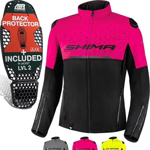 SHIMA DRIFT LADY Blouson Moto Femme - Veste Moto D'été Légère et Respirante en Maille, Protections du dos, des épaules et des coudes, réglage de la...