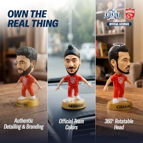 Image of Action Figure, IPL Edition, Punjab Kings Pack of 4 | 360 Rotatable Head, Cricket Player, For Fans & Collectors