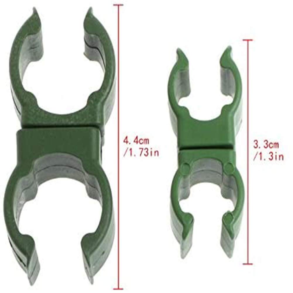 50 Connettori Per Traliccio Piante In Plastica PP – Supporti Per Steli – Clip Da Parete Per Aste Da Giardino – Diametri 11, 16, 20 Mm – Verde