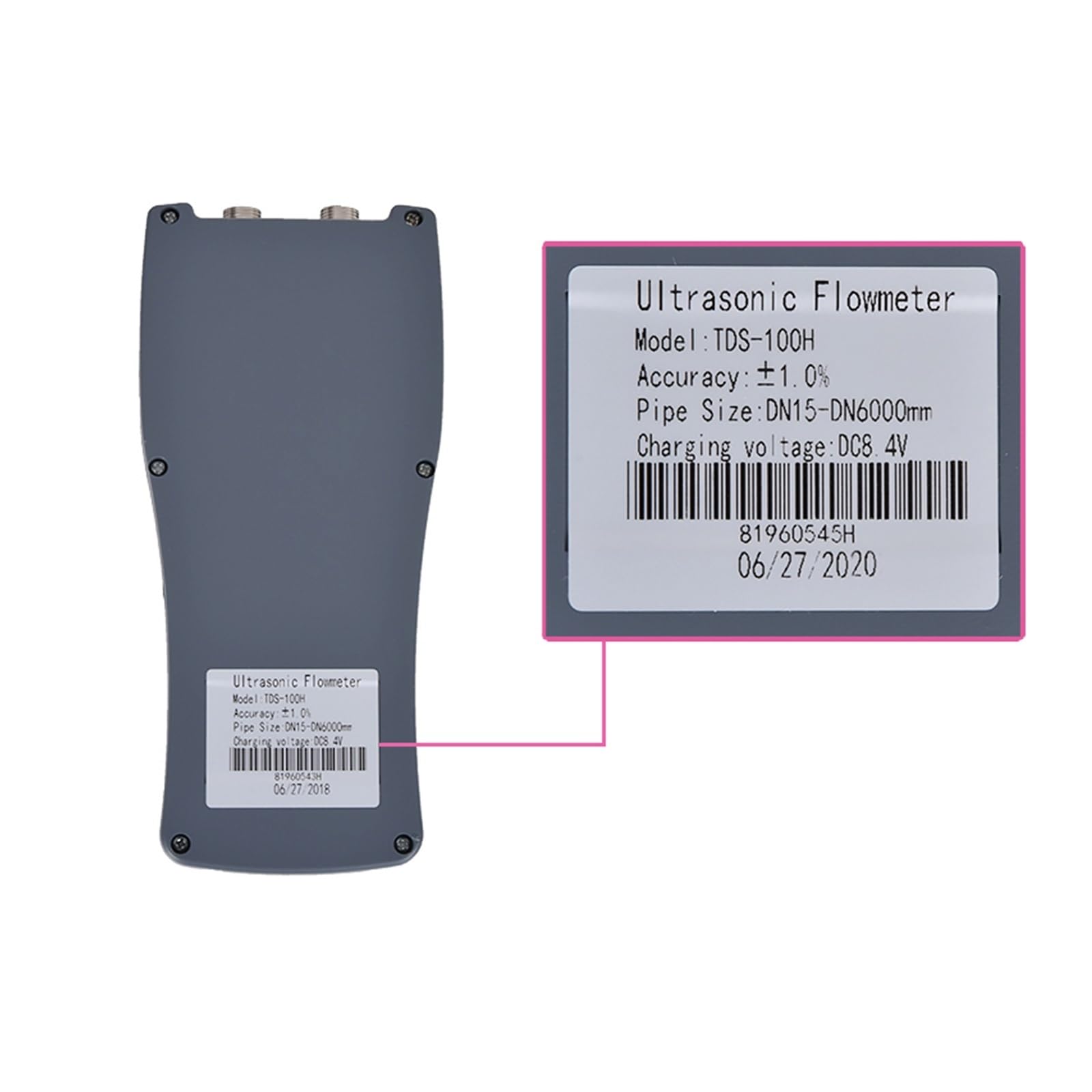 Medidor De Agua, Caudalímetro Tds-100H con Sensor Transductor M2, Caudalímetro Ultrasónico Digital Portátil para Líquidos.