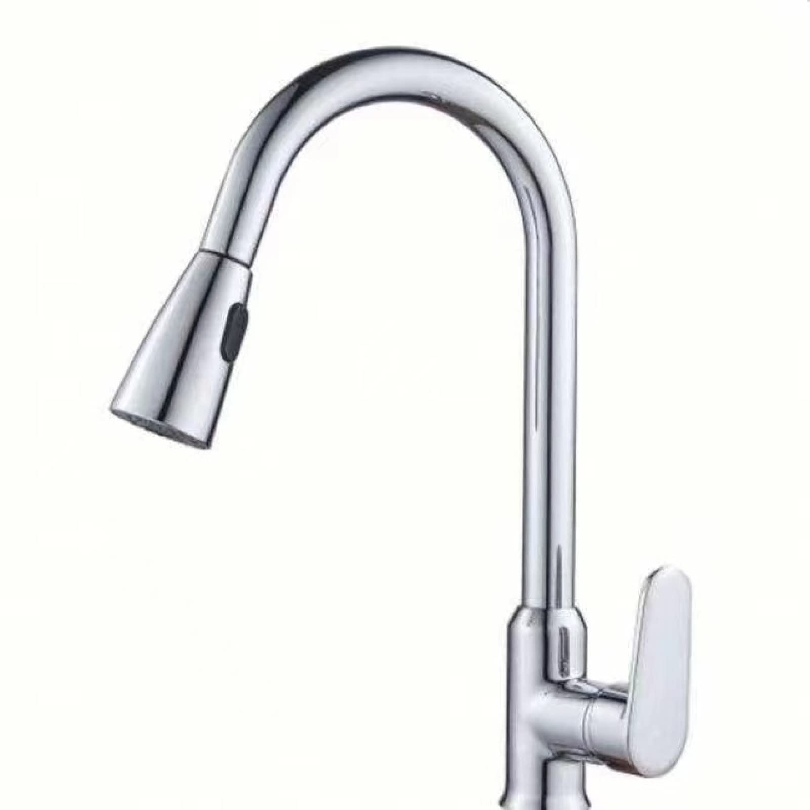 MXXQRHF Premium Copper Kitchen Faucet Hot & Cold Water Mixer Universal SplashProof Single Handle Swivel PullOut Sink Tap for Home Durable Stainless Steel Design Easy Installation