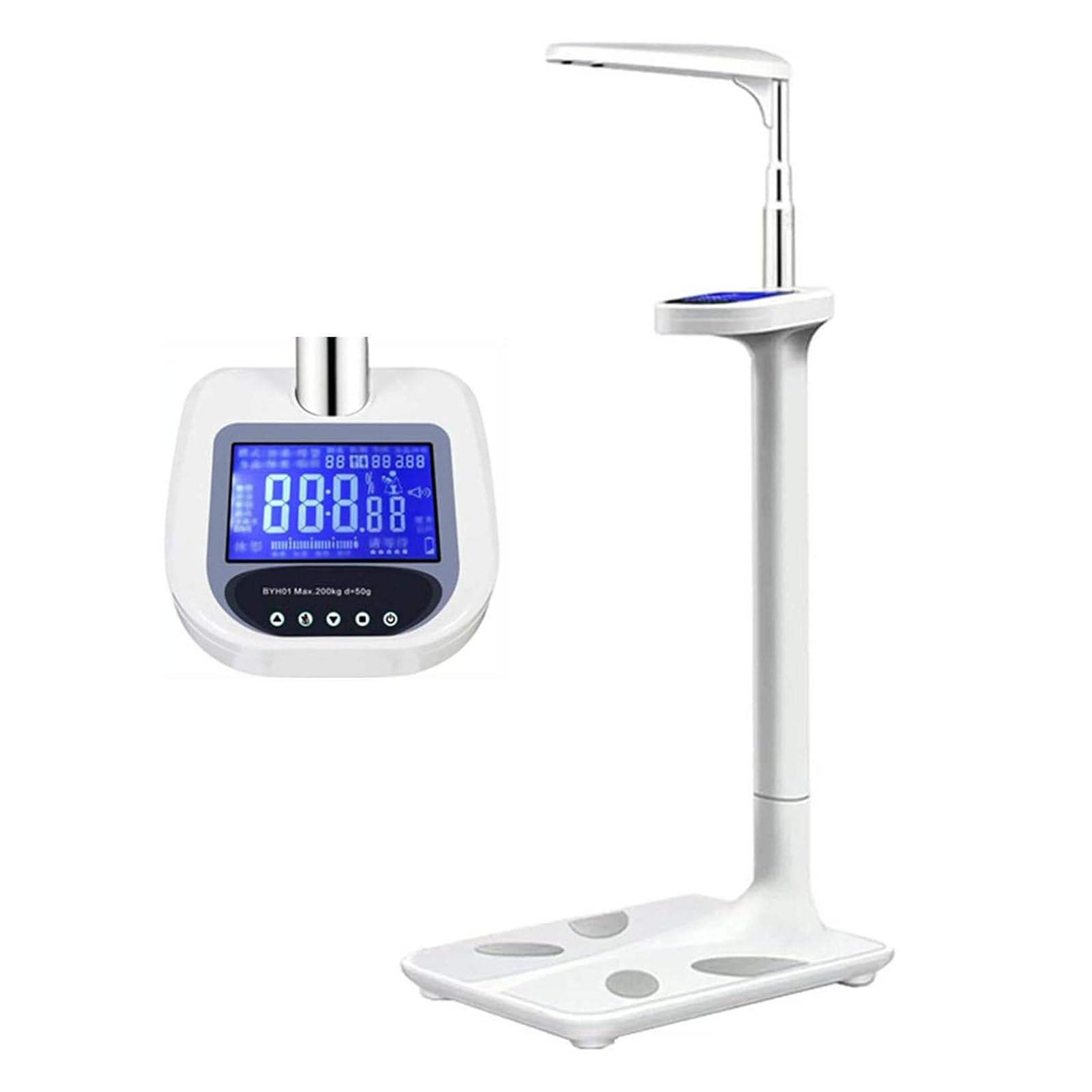 Profesjonalna cyfrowa waga lekarska, analizator wzrostu i wagi, zakres pomiaru wagi: 5-200 kg, zakres pomiaru wzrostu: 90-195 cm