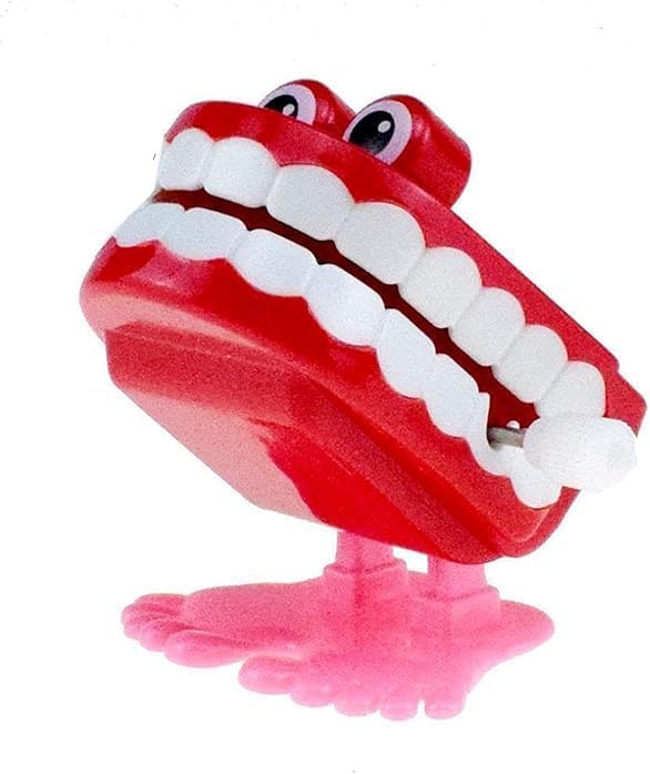Nlinlin Wind Up Teeth Chattering Toys Novelty Wind Up Walking Teeth Chomping Teeth with Eyes and Feet for Birthday Halloween Christmas Party Favors Novelty Gag Gifts