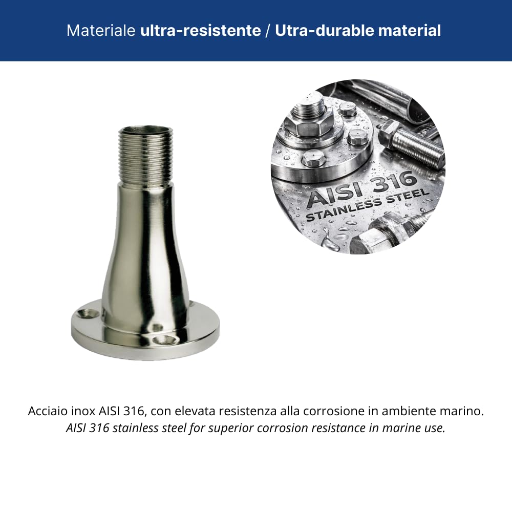 Glomex Soporte INOX UNIVER - Alto 100MM - P