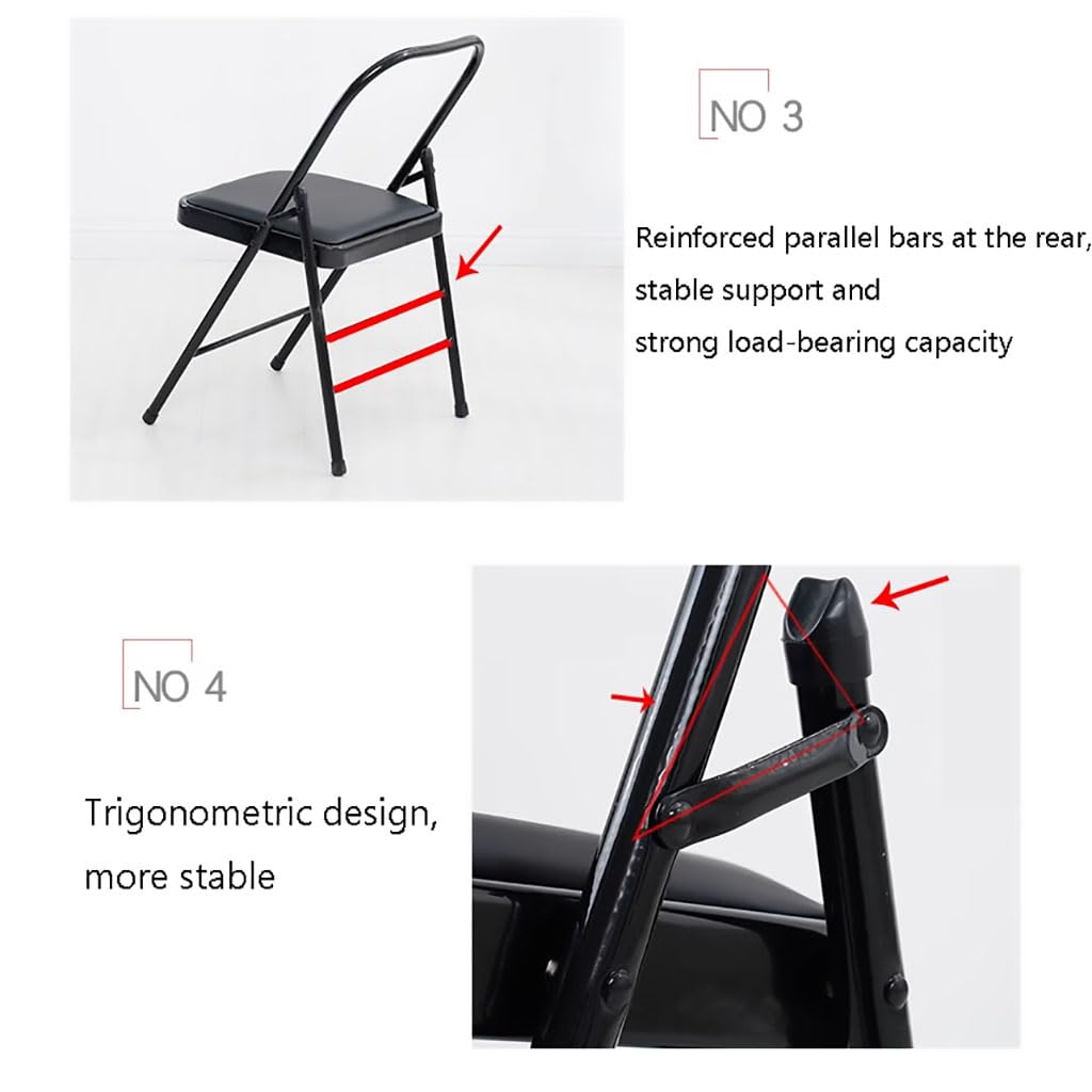 Sedia Yoga Iyengar, Design Doppia Trave, Pieghevole, Senza Schienale con Poggiapiedi Antiscivolo, Portatile, per Adulti