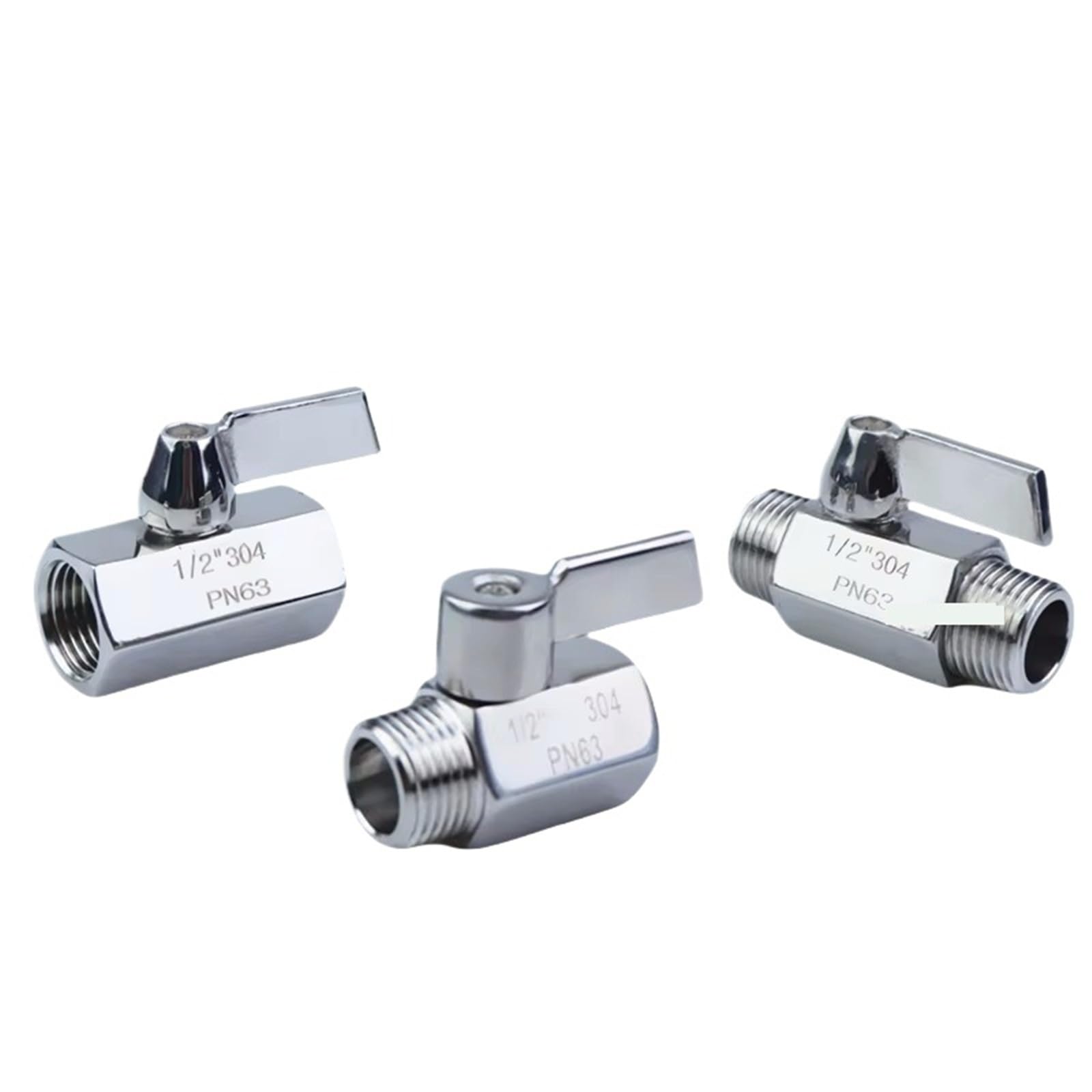 Mini válvula de bola 2 vías acero inoxidable SS304