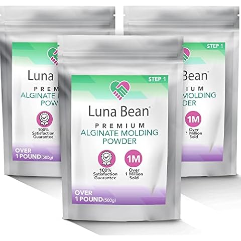Casting Keepsakes Luna Bean Alginate Molding Powder Refill for Hand Casting Kit - Non-Toxic - Over 3 lb (1,500g) - for Anniversaries, Birthdays, Family Activities - Hand Casting Kit Couples Cover