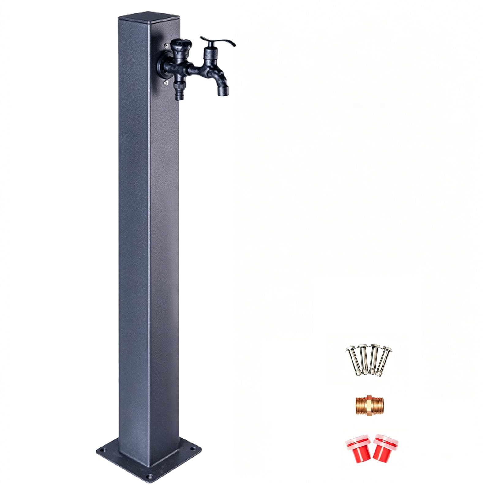 Yangllyj Black 304 Stainless Steel Outdoor Garden Water Column, Water Hydrant With Solid Brass Faucet For Yard Patio Backyard(8X80cm/3X32in)