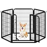 Yaheetech Dog Playpen Outdoor, 32 inch 6 Panels Dog Pen Indoor Heavy Duty Puppy Exercise Pen Metal Pet Fence for RV Camping/Yard/Garden