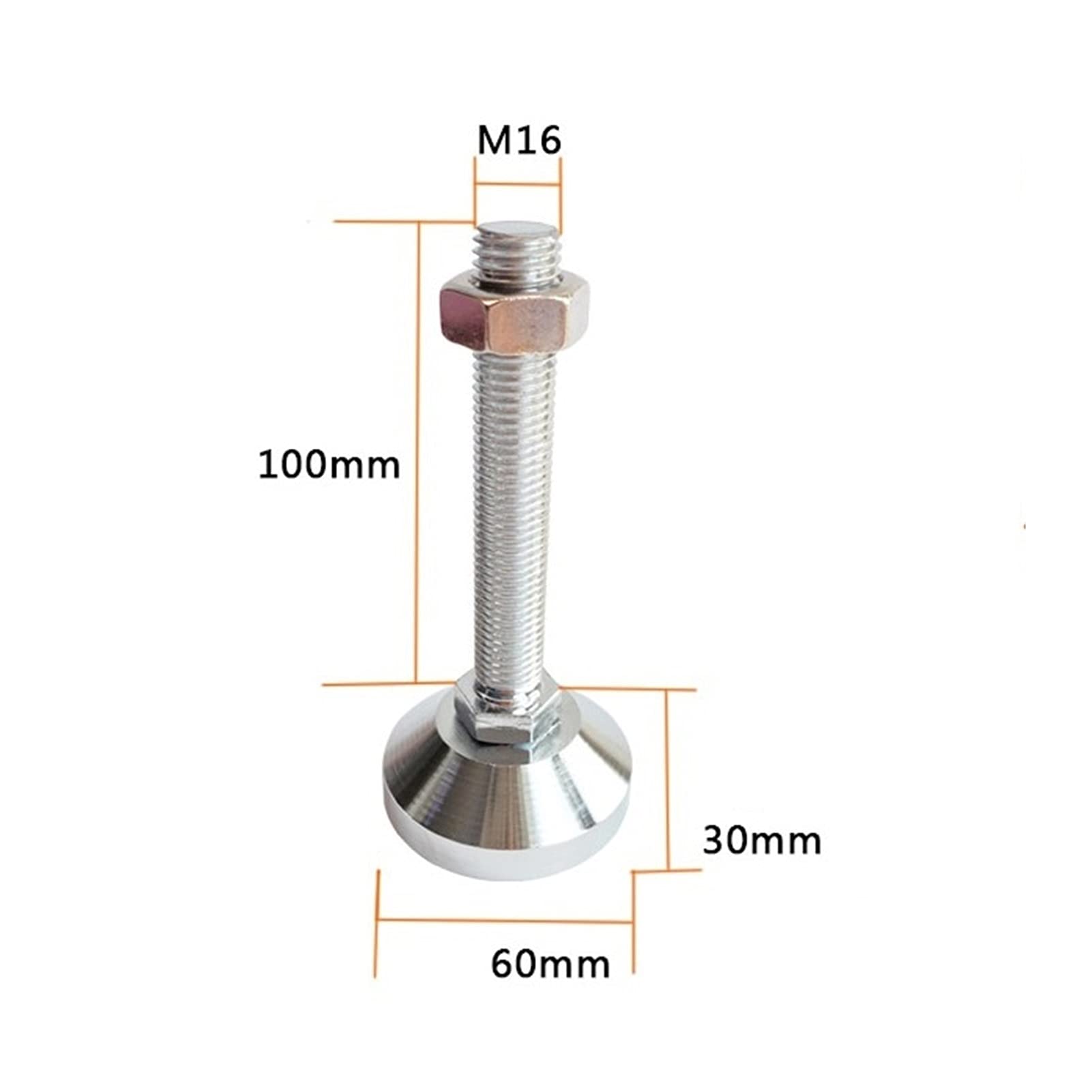 Patas niveladoras Pata niveladora ajustable de alta resistencia Pata niveladora de muebles con tornillo, enderezador de pie con rosca completa, riel nivelador de base de 60 mm, adecuado for máquinas,