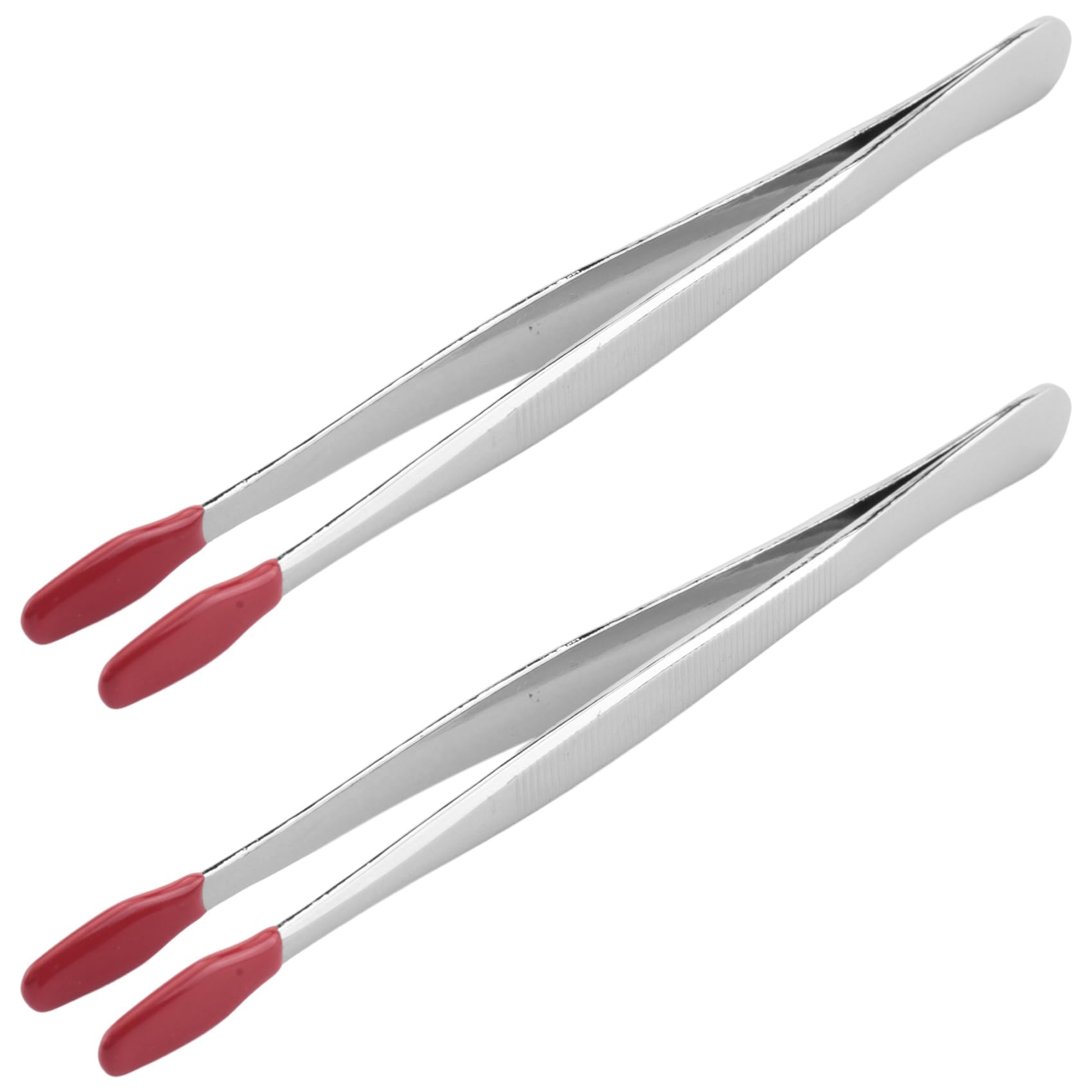 Littimoon 2 Pieces of Rubber Tip Tweezers PVC Silicone Tweezers Laboratory Industrial Hobby Craft Tweezers Tool