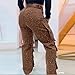 Womens Rhinestone Jeans Baggy Y2K High Waisted Straight Leg Sparkly Denim Pants Fall Fashion Winter Streetwear S-3XL Brown
