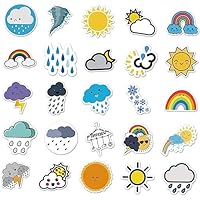 OSALADI 50pcs Weather Stickers Weather Decals and Symbols for Bike Water Bottles Laptop Cute Cartoon Stickers for Luggage Suitcase Car Decor