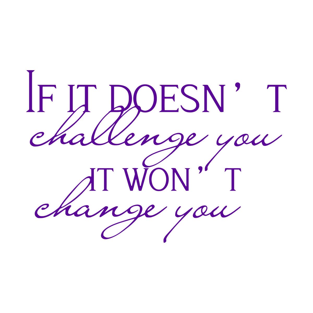 Fitness Gym Crossfit Wall Sticker If It Doesn't Challenge You. It Won't Change You Classroom Wall Decal Fitness Vinyl Small - 37x56cm