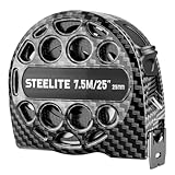STEELITE Tape Measure 25'FT Foot Stainless Steel Retractable Measuring Tape Carbon Fiber
