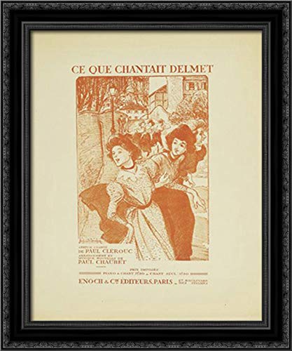 Ce Que Chantait Delmet 20x24 Black Ornate Wood Framed Canvas Art by Theophile Steinlen