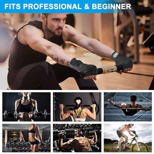 Gadom Weight Lifting Gloves with Wrist Support - Breathable Gym Workout Gloves for Men/Women, Anti-Slip Padded Palm for Weightlifting, Training, Fitness, Pull-Ups - Image 6