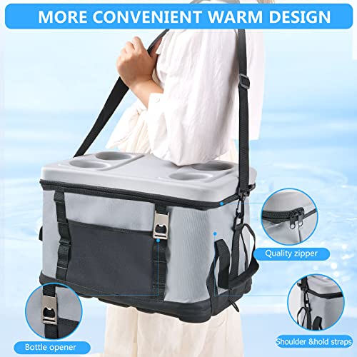 Ouoyyo Soft Cooler Bag,Upgraded 30 Cans Collapsible Leak Proof Cooler Bag Backpack Keep Food Cold Cool - Waterproof Durable Stable Beach Soft Sided Cooler Bag For Men Women Beach Travel Camp Lunch #TOP5